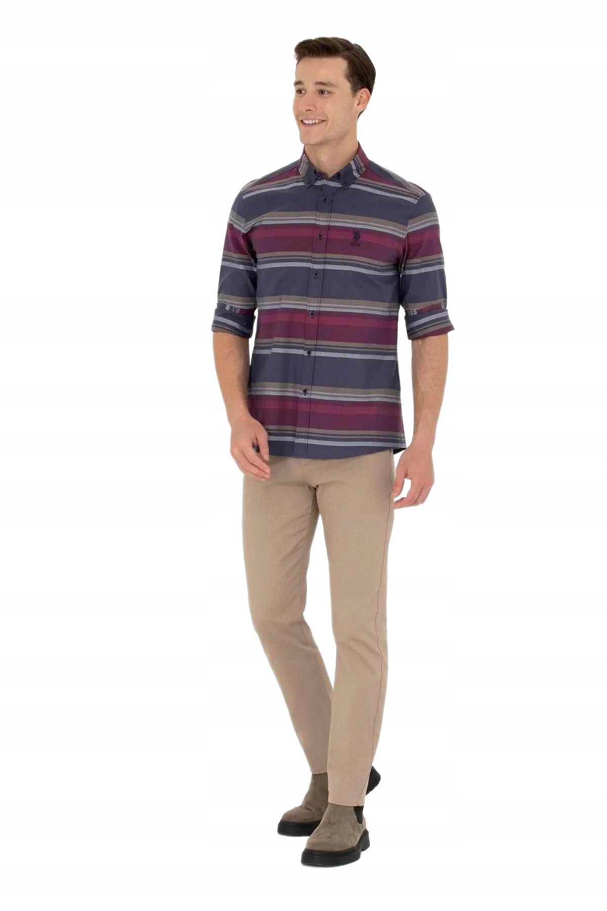 U.s. Polo Assn Pánská Košile Casual Pruhovaná S Logem S Opa