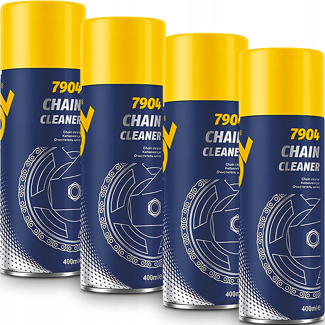 Zmywacz Czyścik Do Łańcucha Łańcuchów Rowerowych Spray 4X 400ML Mannol