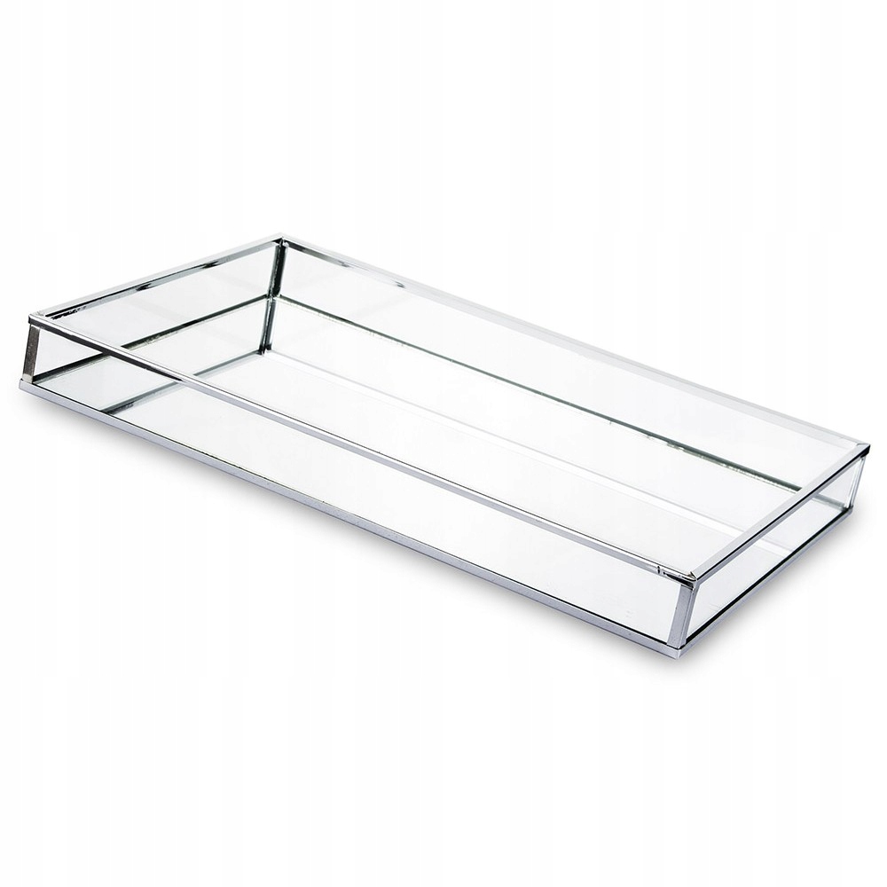 

Taca Lustrzana Metalowa 25x14cm Srebrna Glamour