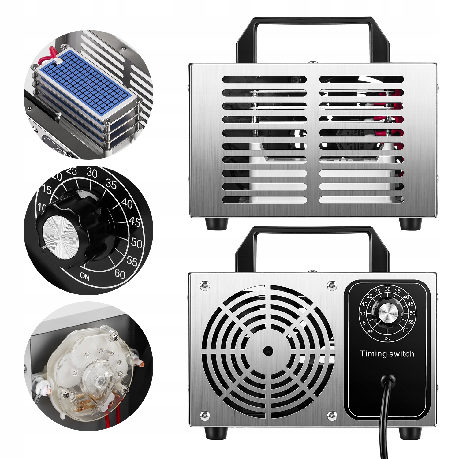 GENERATOR OZONU OZONATOR MOCNY DO DOMU SAMOCHODU 48 000 MG/H Timer Waga produktu z opakowaniem jednostkowym 2 kg