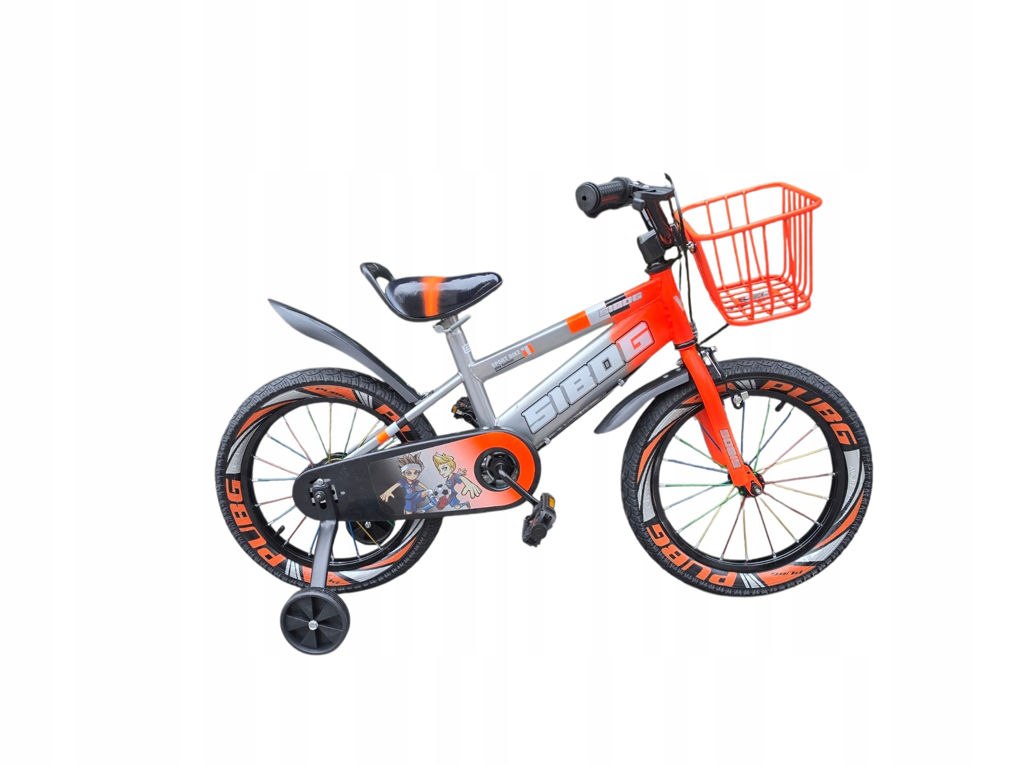 Rower dziecięcy Bmx 16 grafitowo pomarańczowy koło 16 " cali Dla chłopca