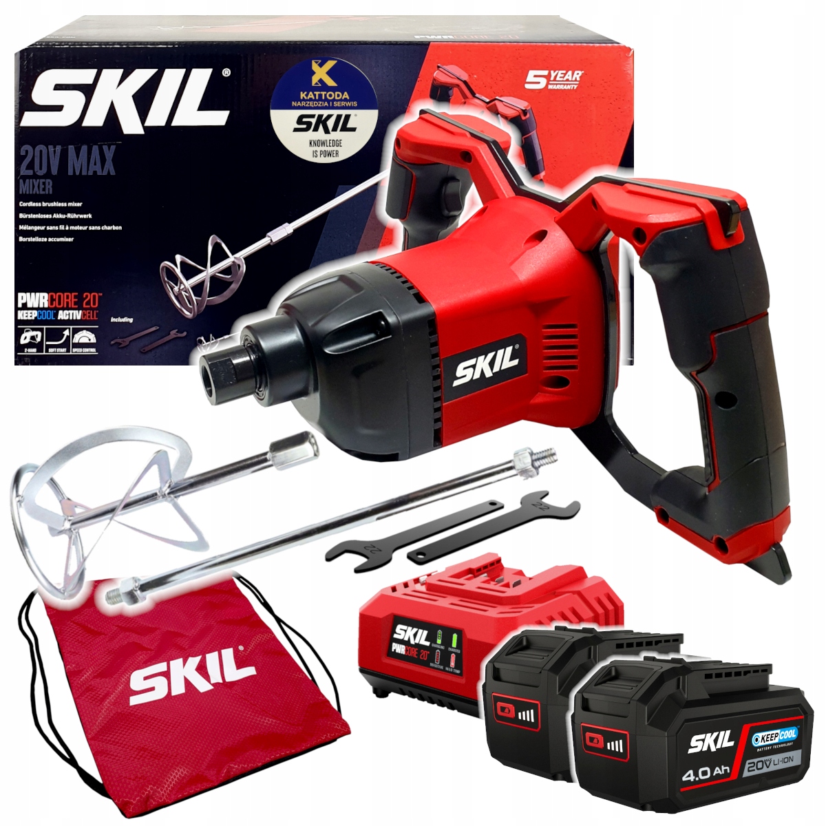 Mieszalnik Mieszadło Akumulatorowe Skil 20V 3171 2x4.0Ah