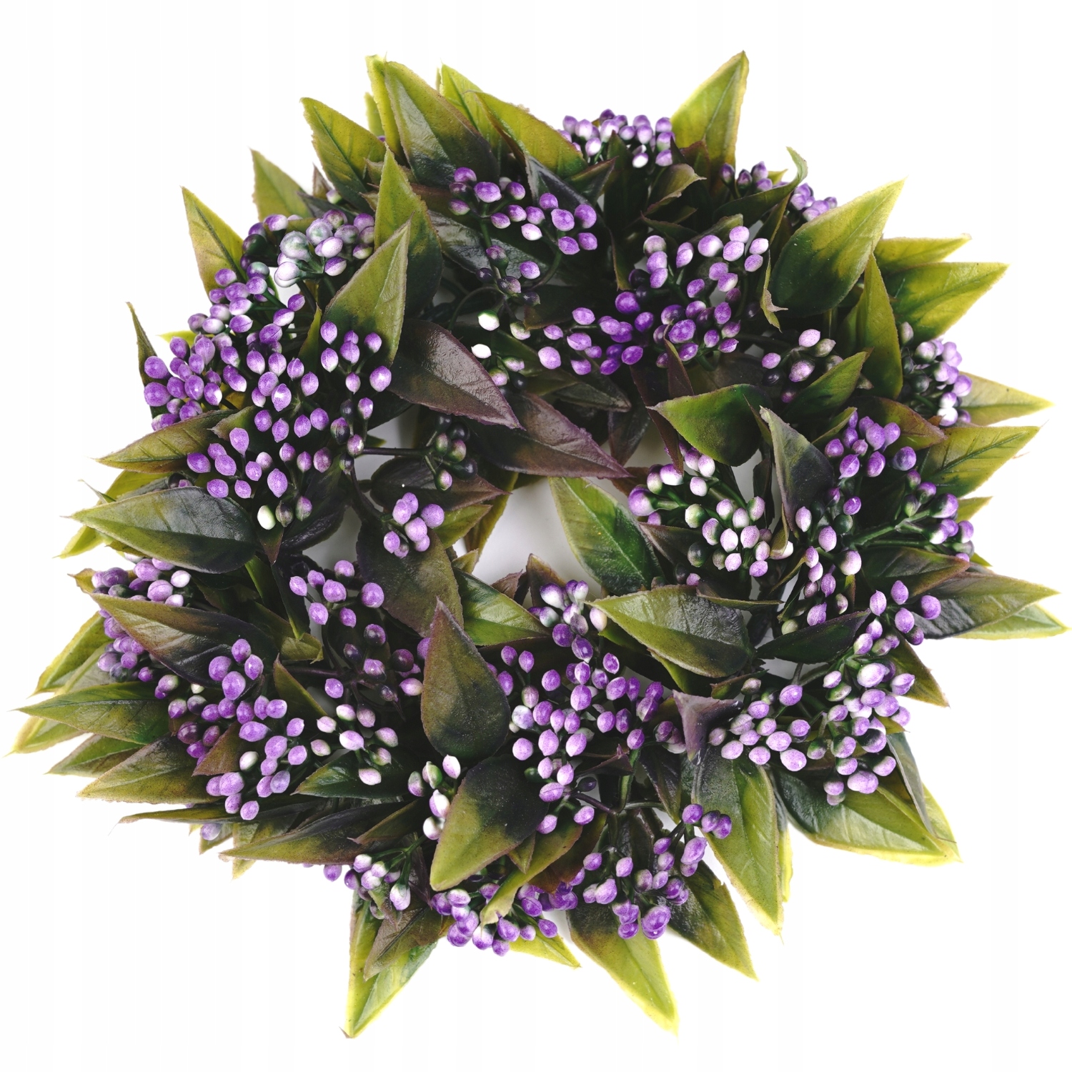 

Ozdobny Wianek Dekoracyjny Sztuczne Liście Kwiaty