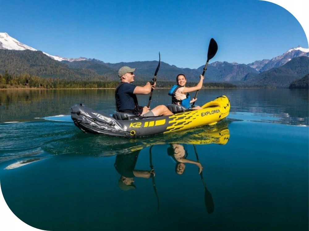 Kajak Explorer K2 2os. Intex Pompka + Wiosła 68307 MODEL 2024 Długość 312 cm