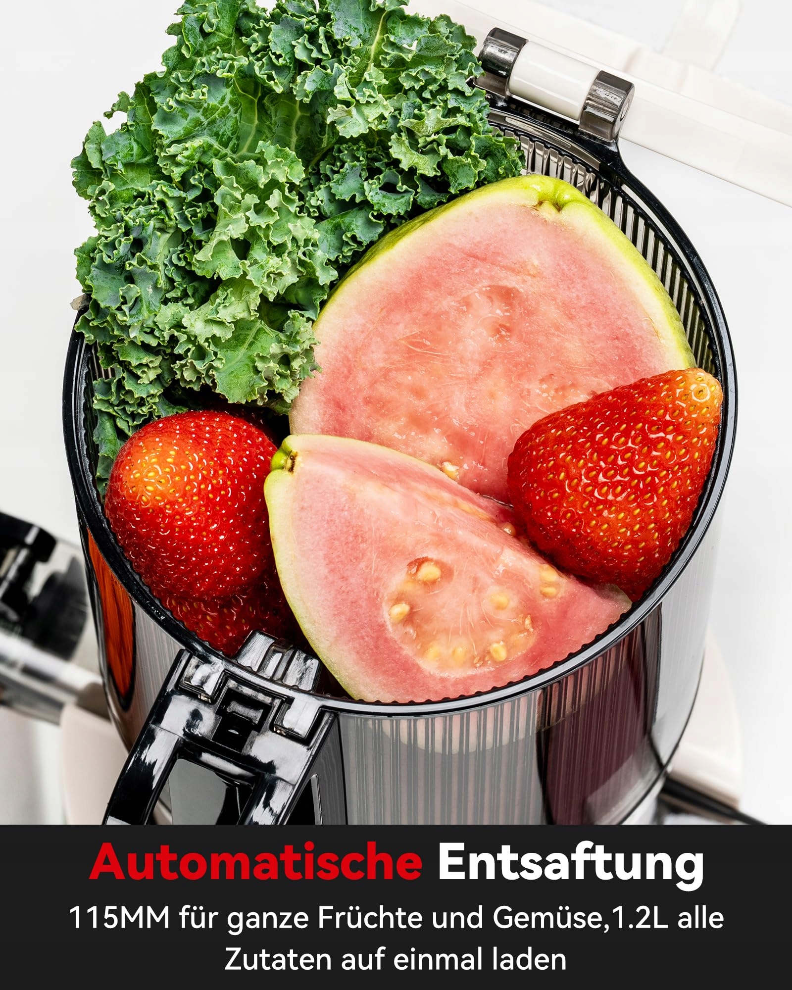 LINKCHEF Wolnoobrotowa Sokowirówka Do Warzyw i Owoców BPA Free 200W 1.2L — miniatura 3