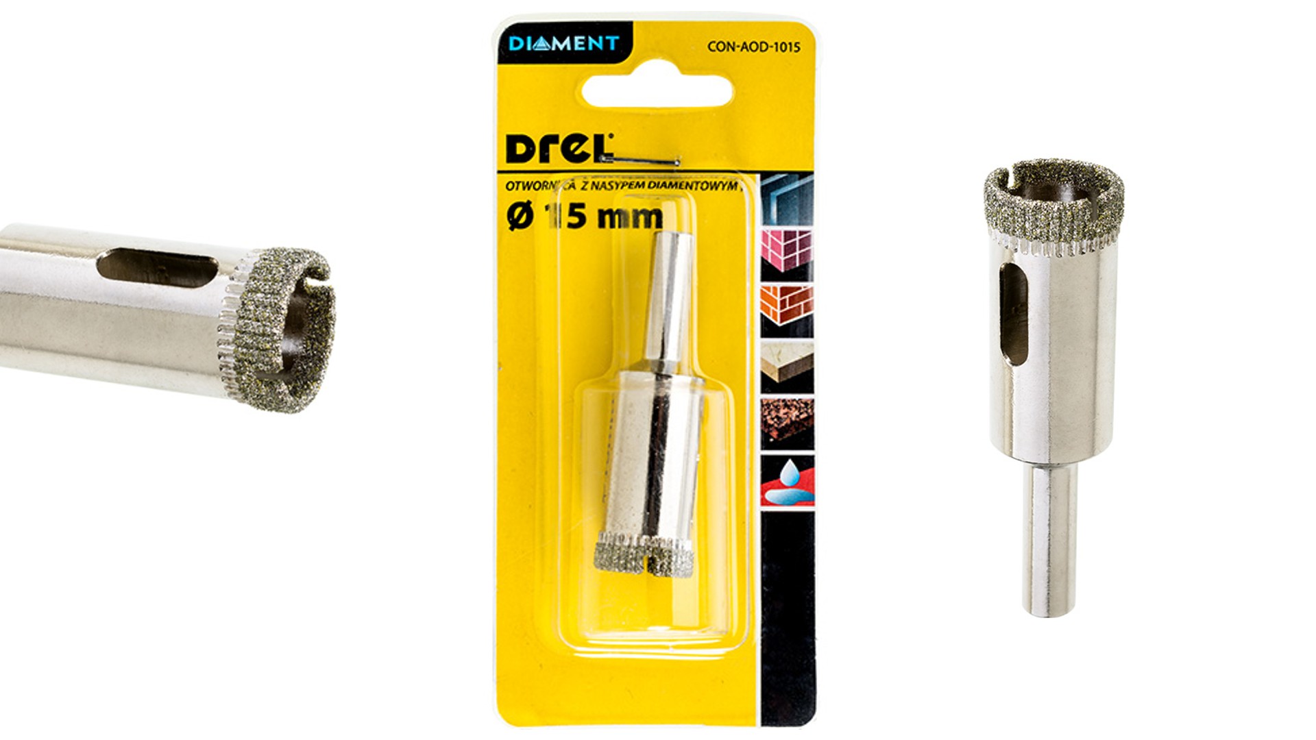 

Diamentowa Otwornica Koronka Do Płytek, Gresu 15mm