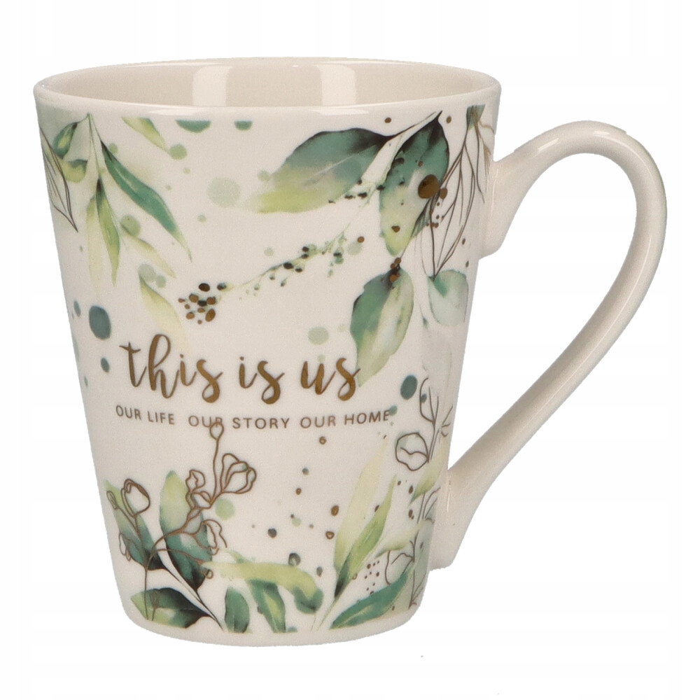 

Kubek porcelanowy 310 ml motyw roślinny ASC20821