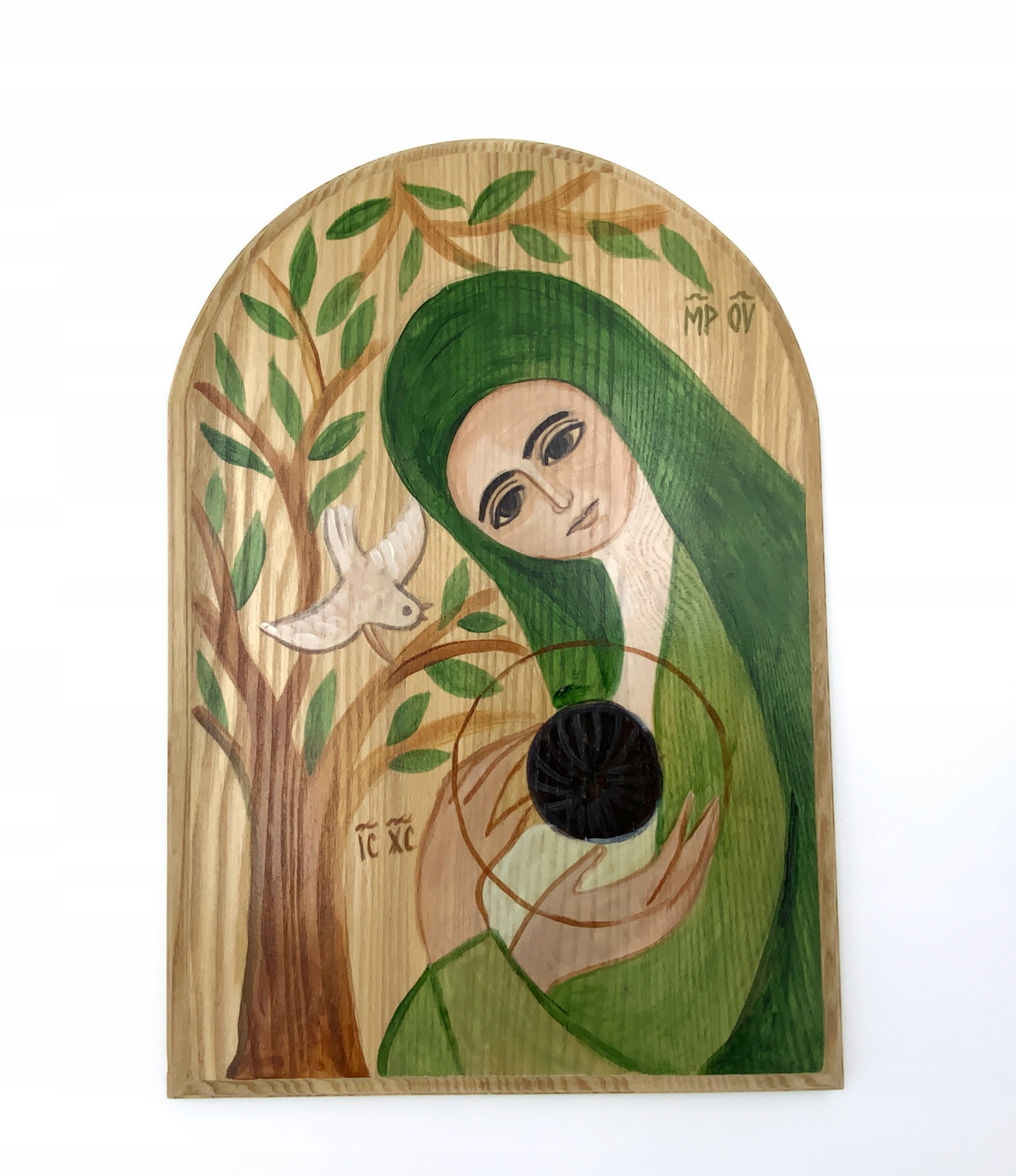 Matka Boża Karmiąca - malunek na desce