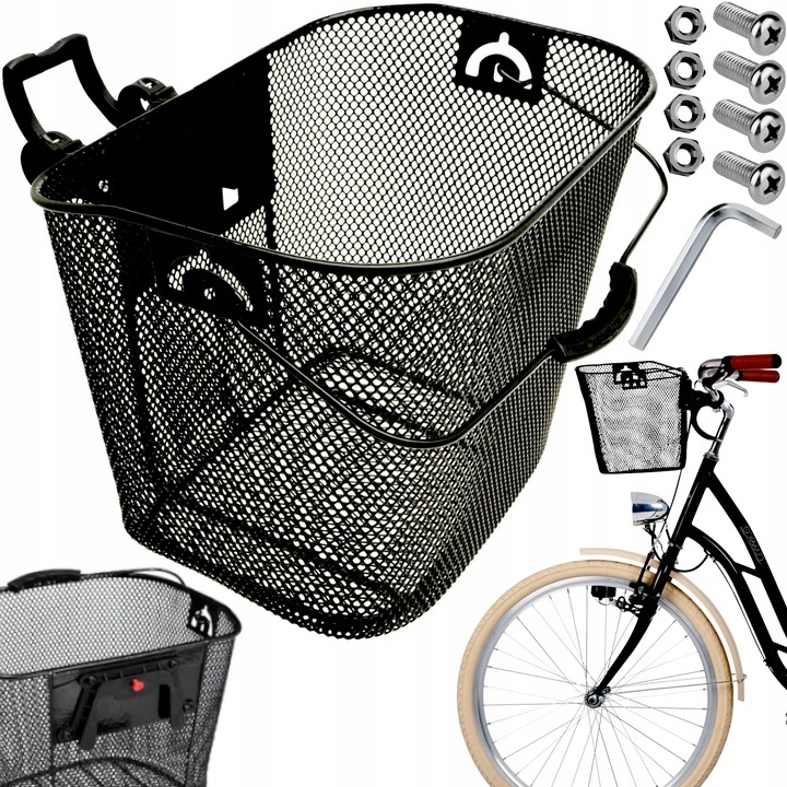 

Kosz Rowerowy Duży Metalowy Koszyk Rowerowy Click