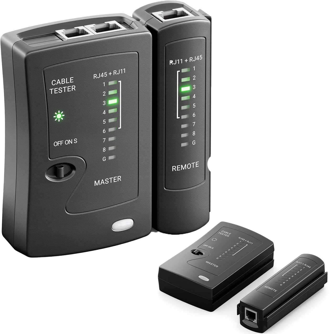 Tester sieťového kábla RJ45 RJ11 Lan Cat5/6/7 Led Ethernet Lan