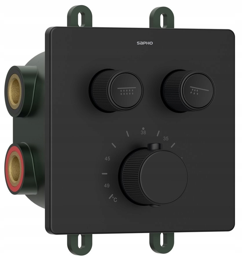 Smart Select podomietková sprchová termostatická batéria, box, 2 výstupy, če