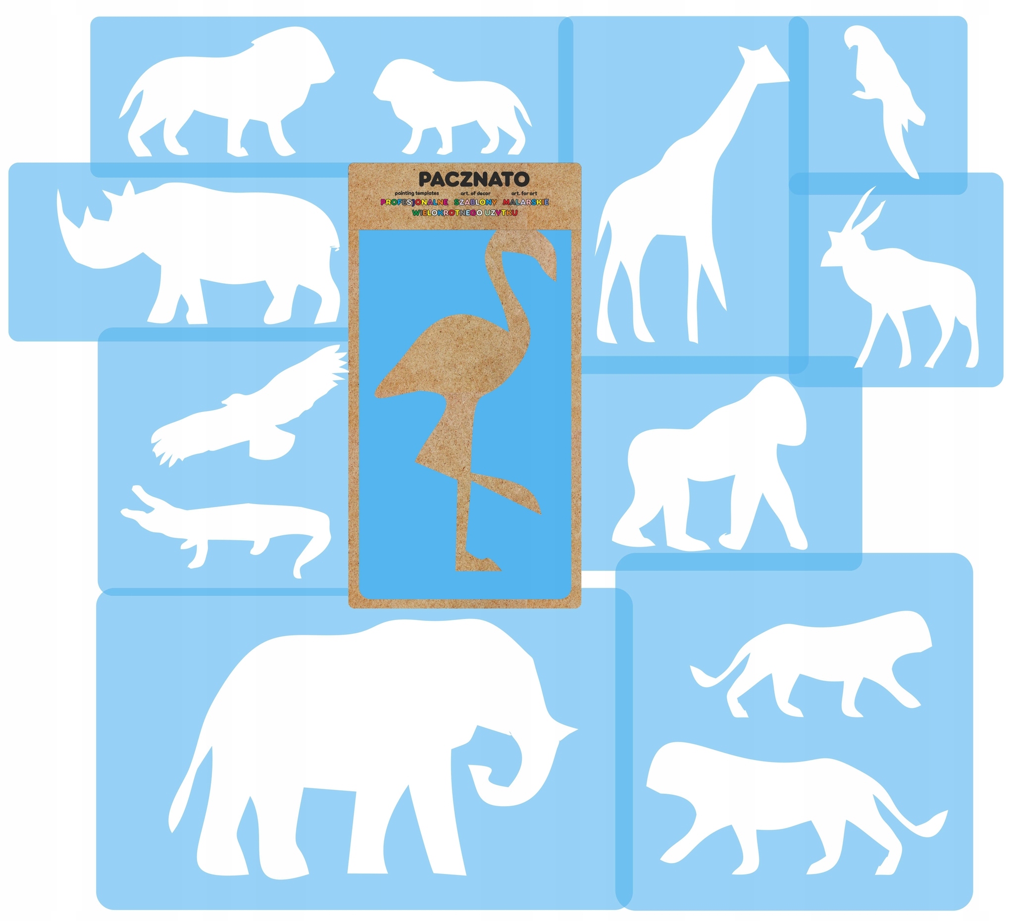 Malířské šablony Safari 10 Ks vícenásobné