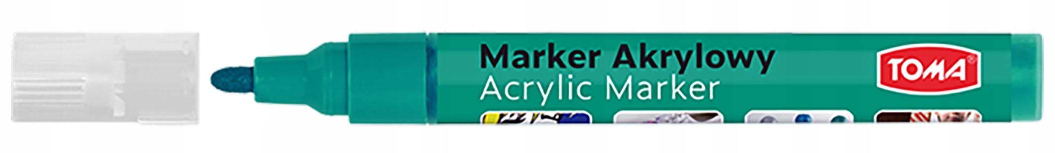 Marker pisak akrylowy ZIELONY z farbą akrylową