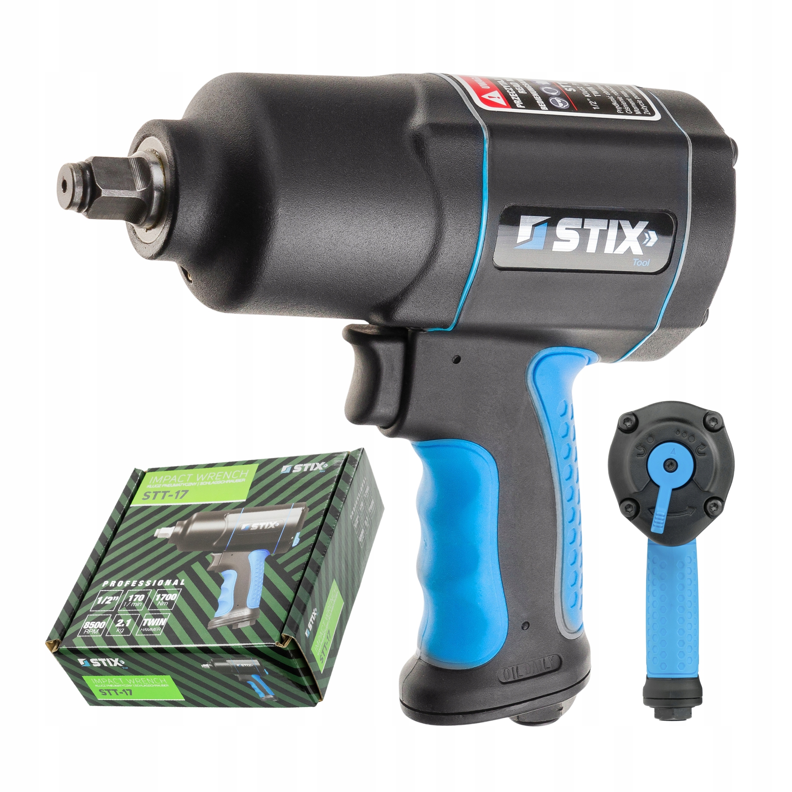 Pneumatický Rázový Utahovák S Příklepem Pro Kompresorové Kolo 1/2'' 1700 Nm Stix