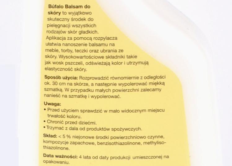 PŁYN WOSK BALSAM DO PIELĘGNACJI MEBLI SKÓRZANYCH MLECZKO DO SKÓRY LICOWEJ EAN (GTIN) 5906280300319