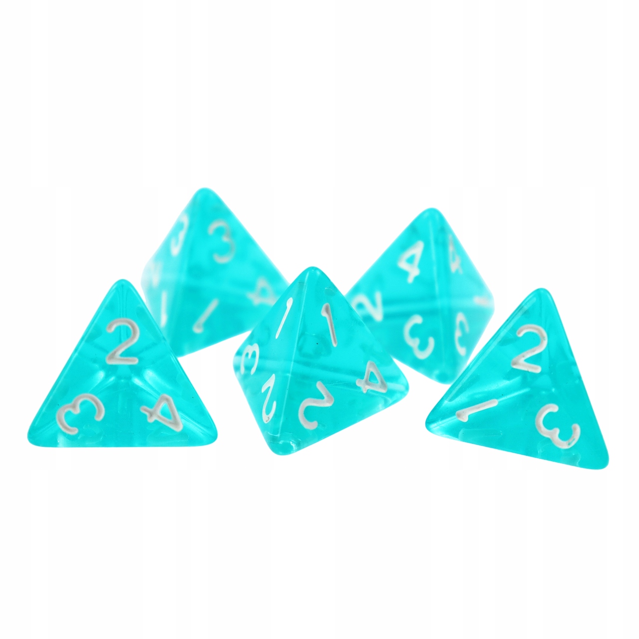 ZESTAW 10 KOSTEK K4 RPG ZIMOWY STRAŻNIK KOŚĆ CZTEROŚCIENNA Liczba ścian 4