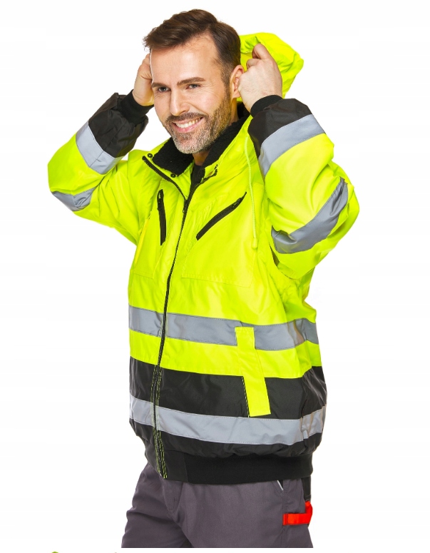 KURTKA OSTRZEGAWCZA 4w1 KURTKA ROBOCZA TYP BOMBER Marka ART.MAS