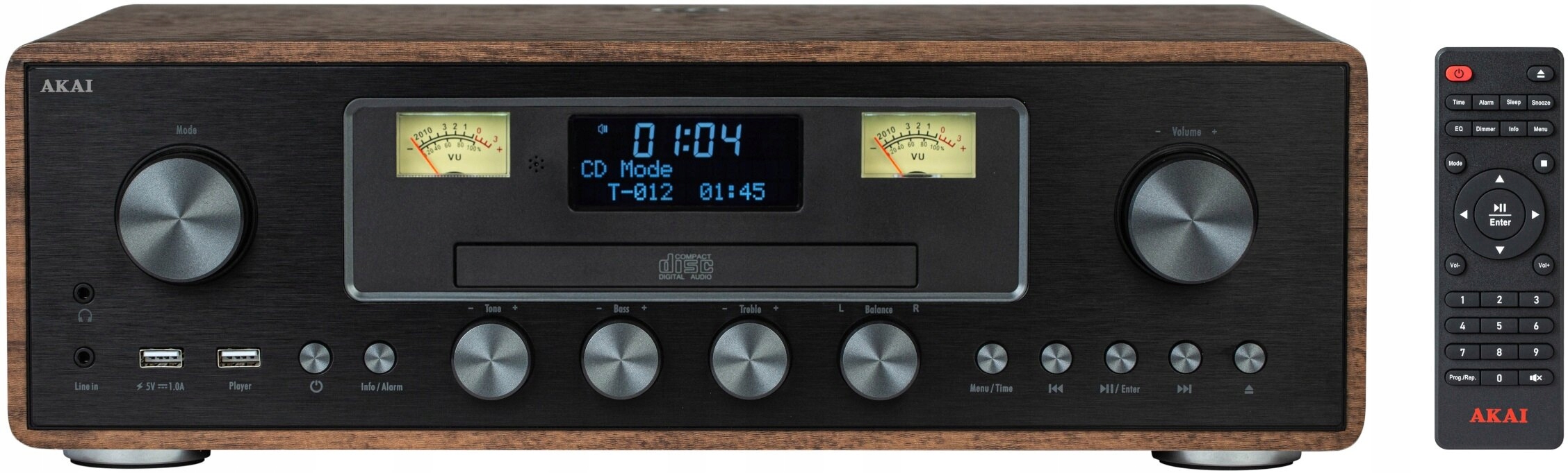 Wieża audio Akai AM-100 Rhapsody 30 W Dab+ Bt CD Usb drewno