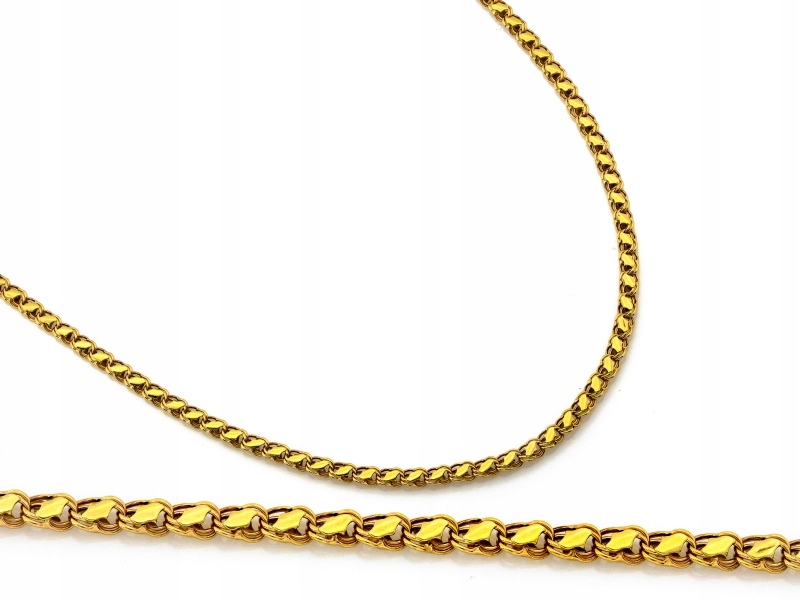 Zlatý náhrdelník s tlustým skládacím řetězem 585, ažurové plechy 14kt