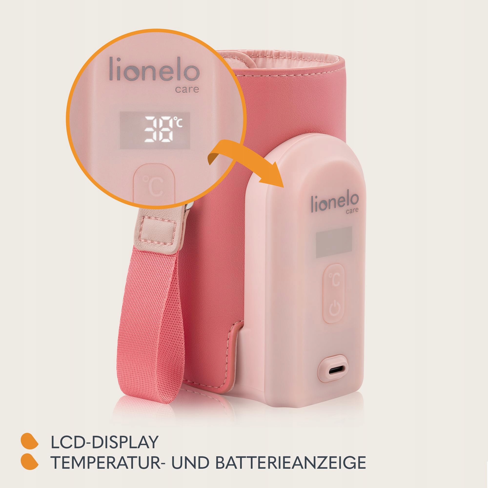 LIONELO Podgrzewacz Do Butelek USB-C LCD 5 Temperatur Dla Niemowląt — miniatura 3