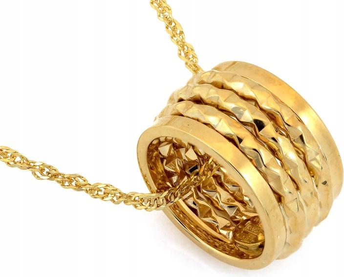 Náhrdelník ze zlata 585 přívěsek široký prsten bez kamenů r45 14K módní