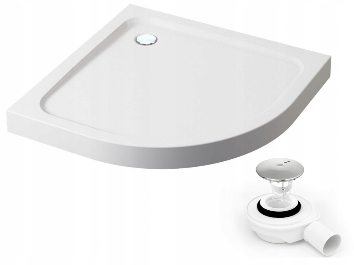 Polokruhová sprchová vanička Ringo 90x90x2x12 integrovaná