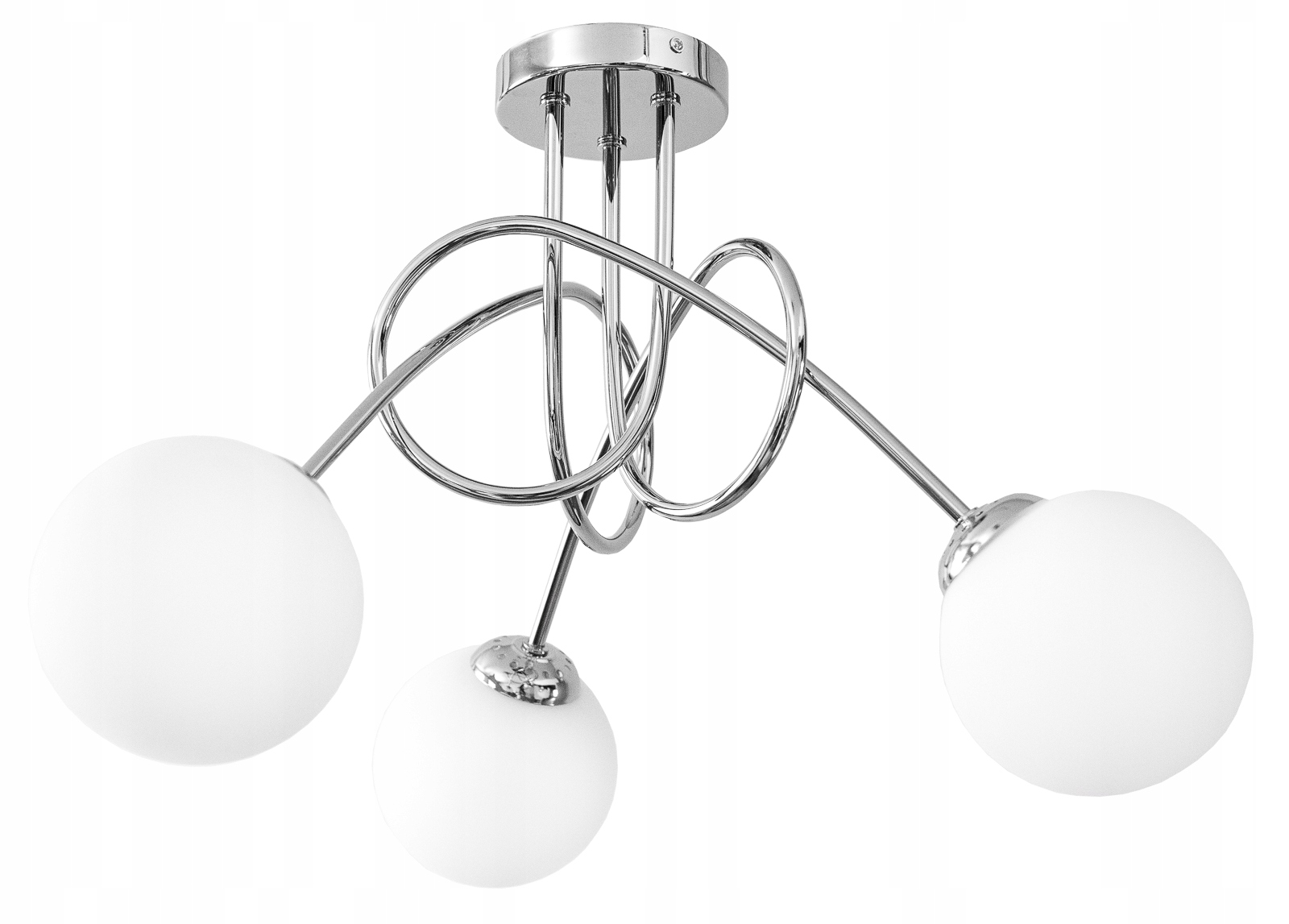 

Lampa Wisząca Sufitowa Żyrandol Chrom Kule Led