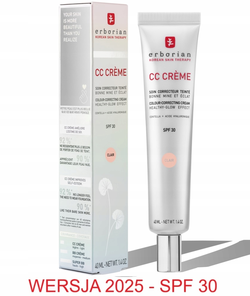 Erborian Krem koloryzujący CC Creme Centella Asiatica SPF30 Clair 40ml
