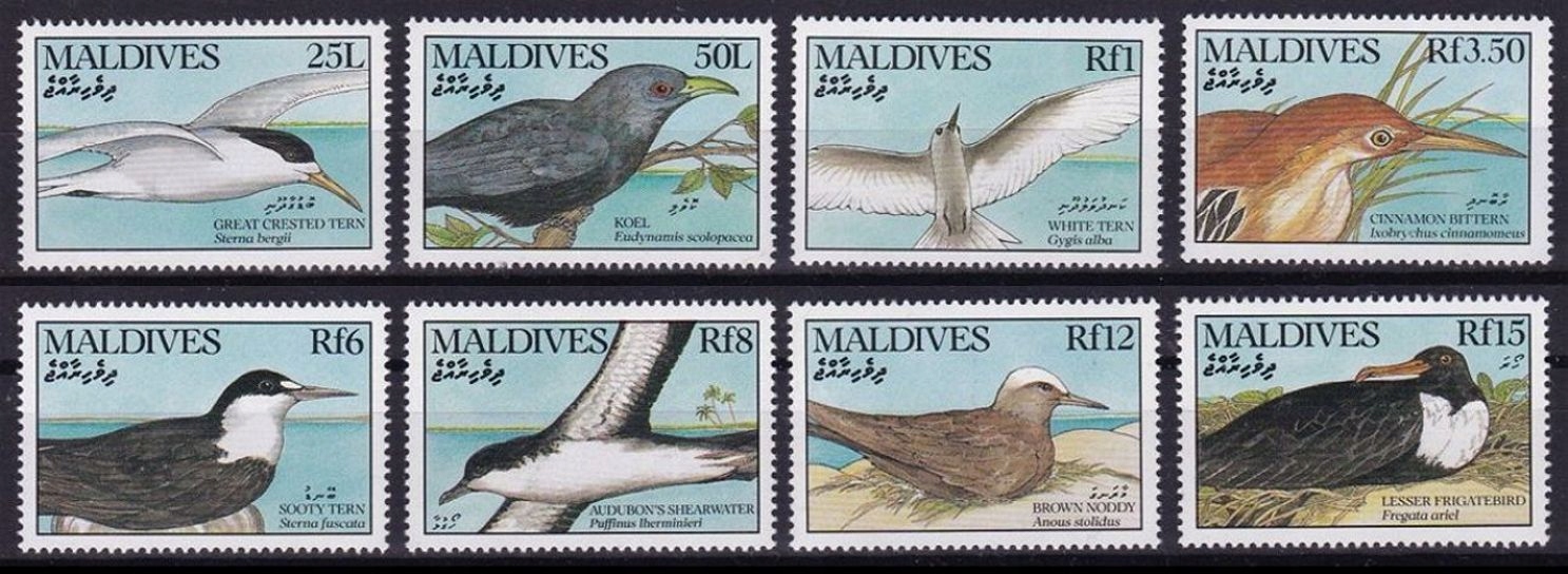 MALDIVES - PTAKI - 1990 r. - MNH(**)