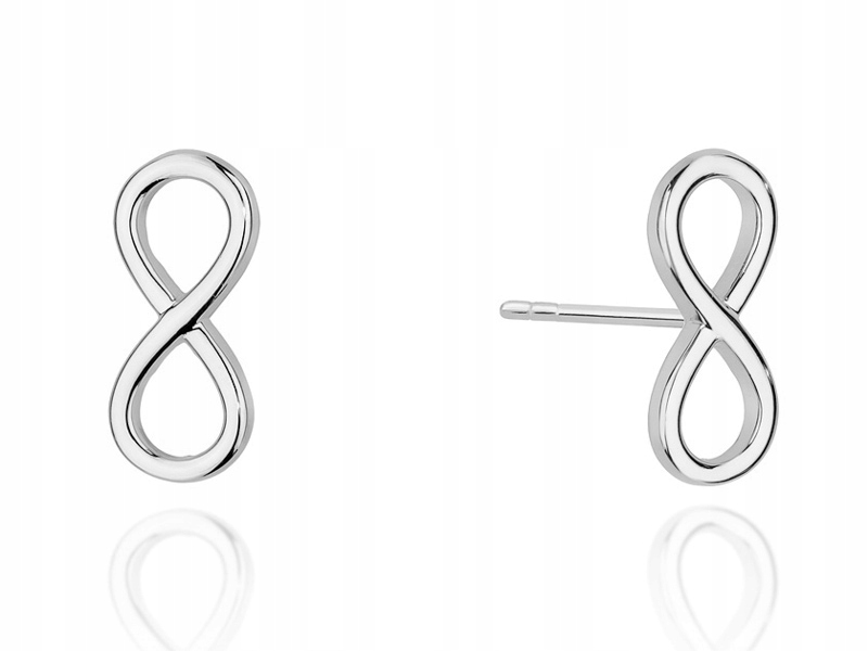 

Piękne Srebrne Kolczyki p.925 Znak Nieskończoności