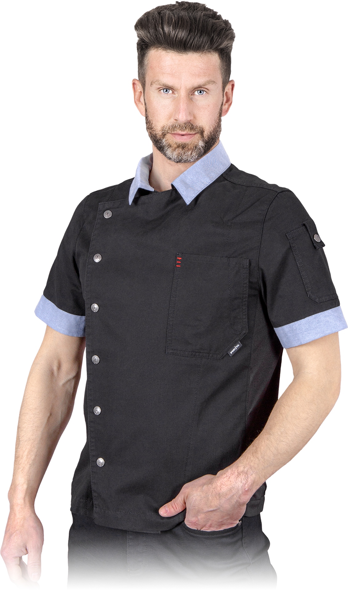 

Bluza kucharska męska z krótkim rękawem Marcato