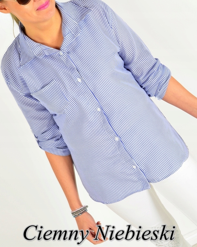 364 KOBIECA KOSZULA W PASKI KOŁNIERZYK M/L Marka Modaistyl