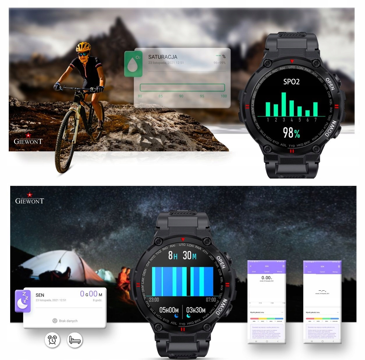 SMARTWATCH MĘSKI ROZMOWY TĘTNO SMS FB PULS 400 mAh Złącza brak