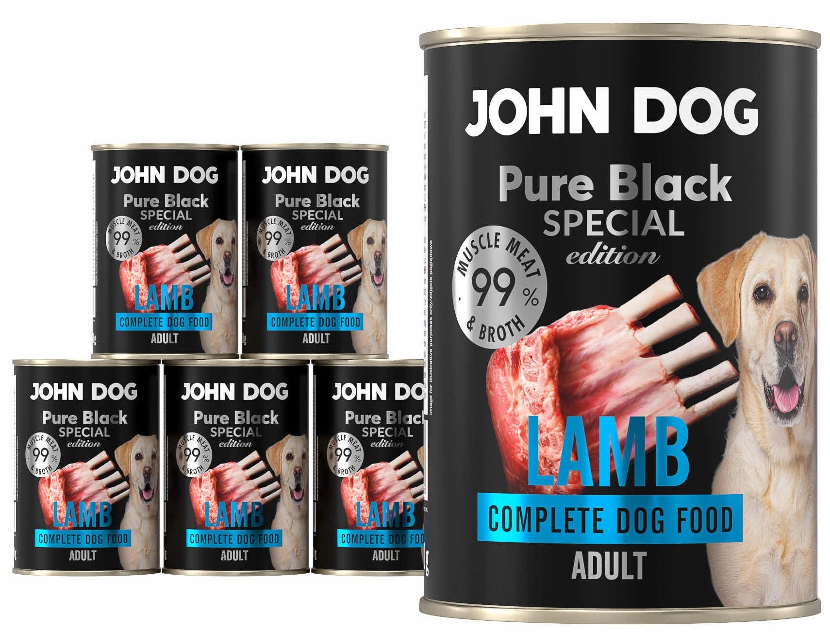 John Dog Jagnięcina mokra karma dla psa Pure Black Special 6x400g
