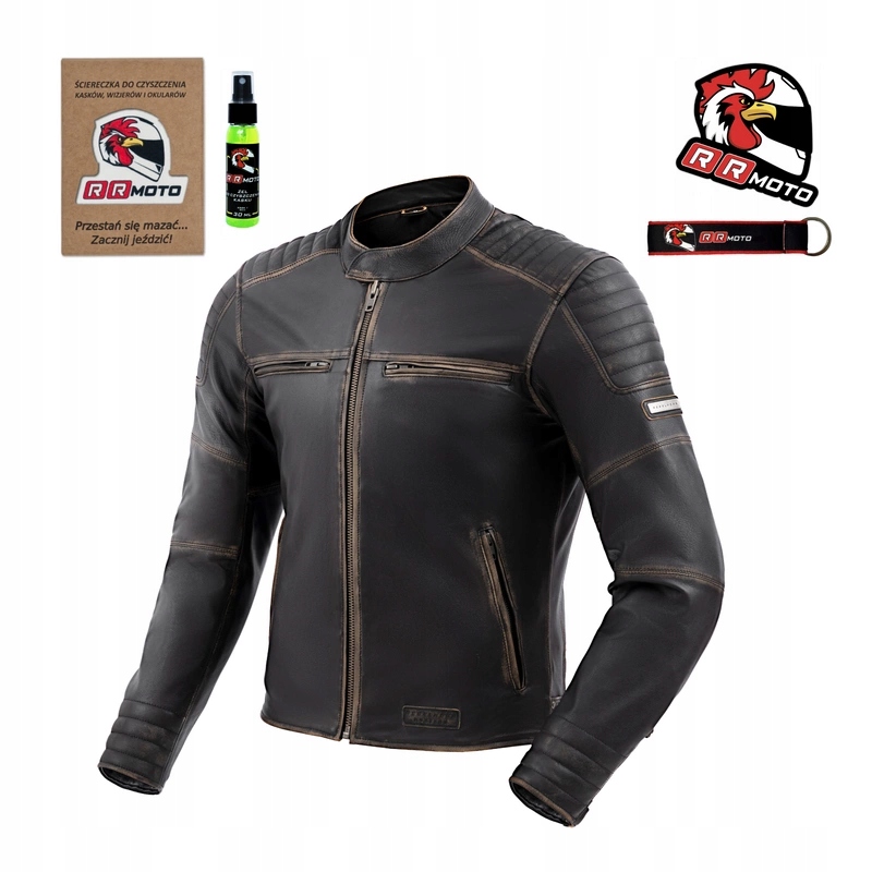 Kožená motocyklová bunda Rebelhorn Hunter II Vintage Brown hnedá Darčeky