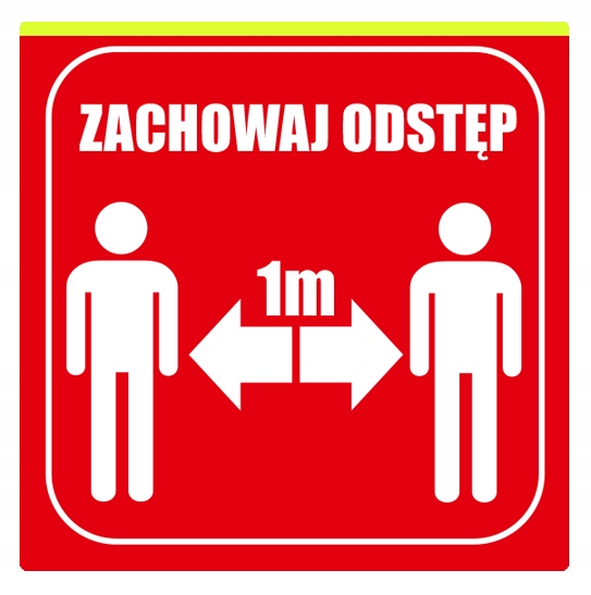 Tabliczka Informacyjna Zachowaj odstęp 1 metra