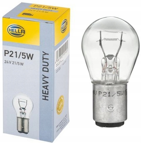 Hella Żarówki kier P21/5W 24V 5W 21W BAY15d 10 Szt