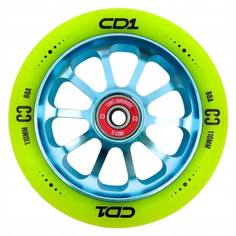 Core CD1 110mm kółko do hulajnogi wyczynowej Lime Blue