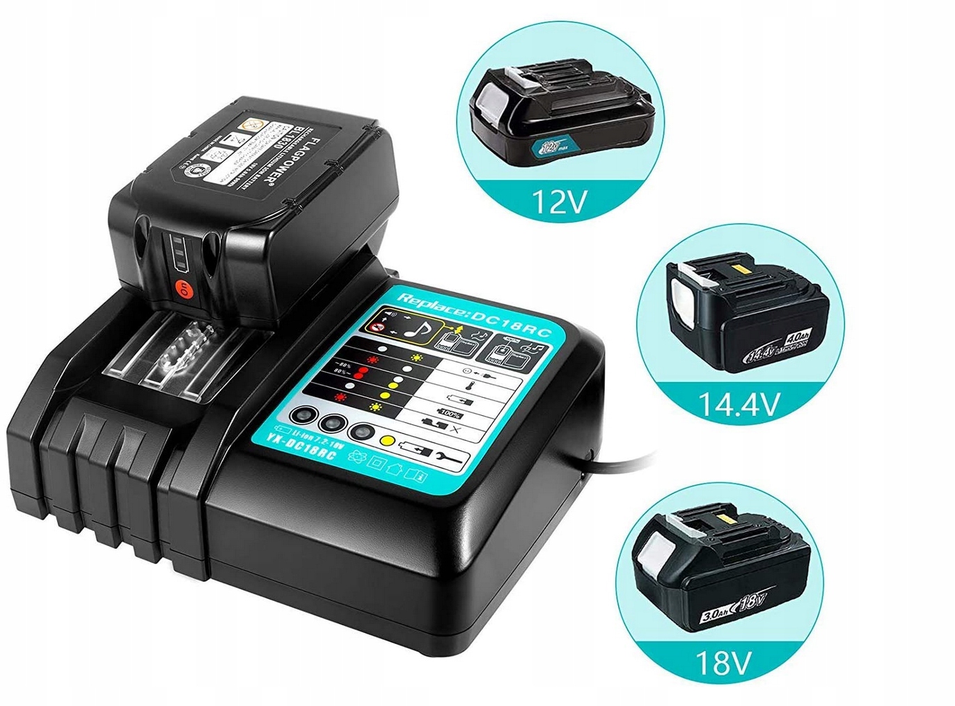 

Łdowarka Do Makita 14,4V 18V Baterii Akumulatorów