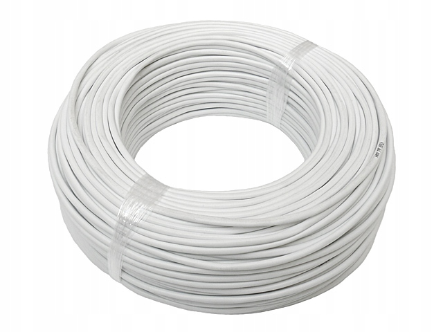 Przewód kabel telefoniczny okrągły Cu Ytksy 2x2x0.5 biały rolka 100m