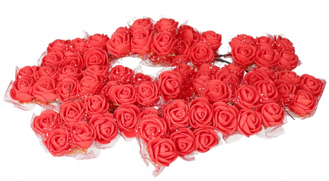 

Różyczki Róże Kwiatki Piankowe Z Tiulem Na Druciku