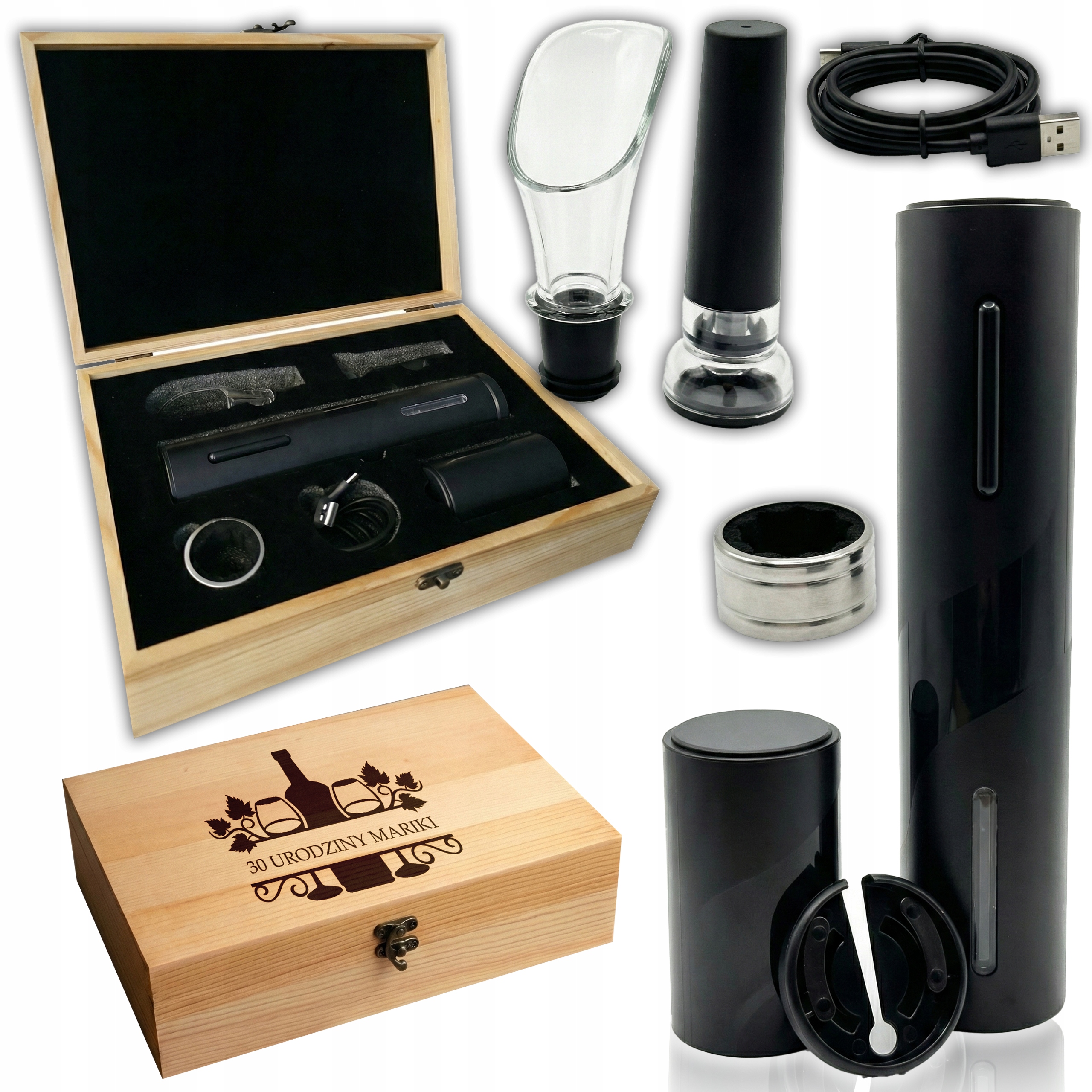 Elektrický Otvírák Na Víno Vývrtka Dárek Gravírování Svatba Den Žen