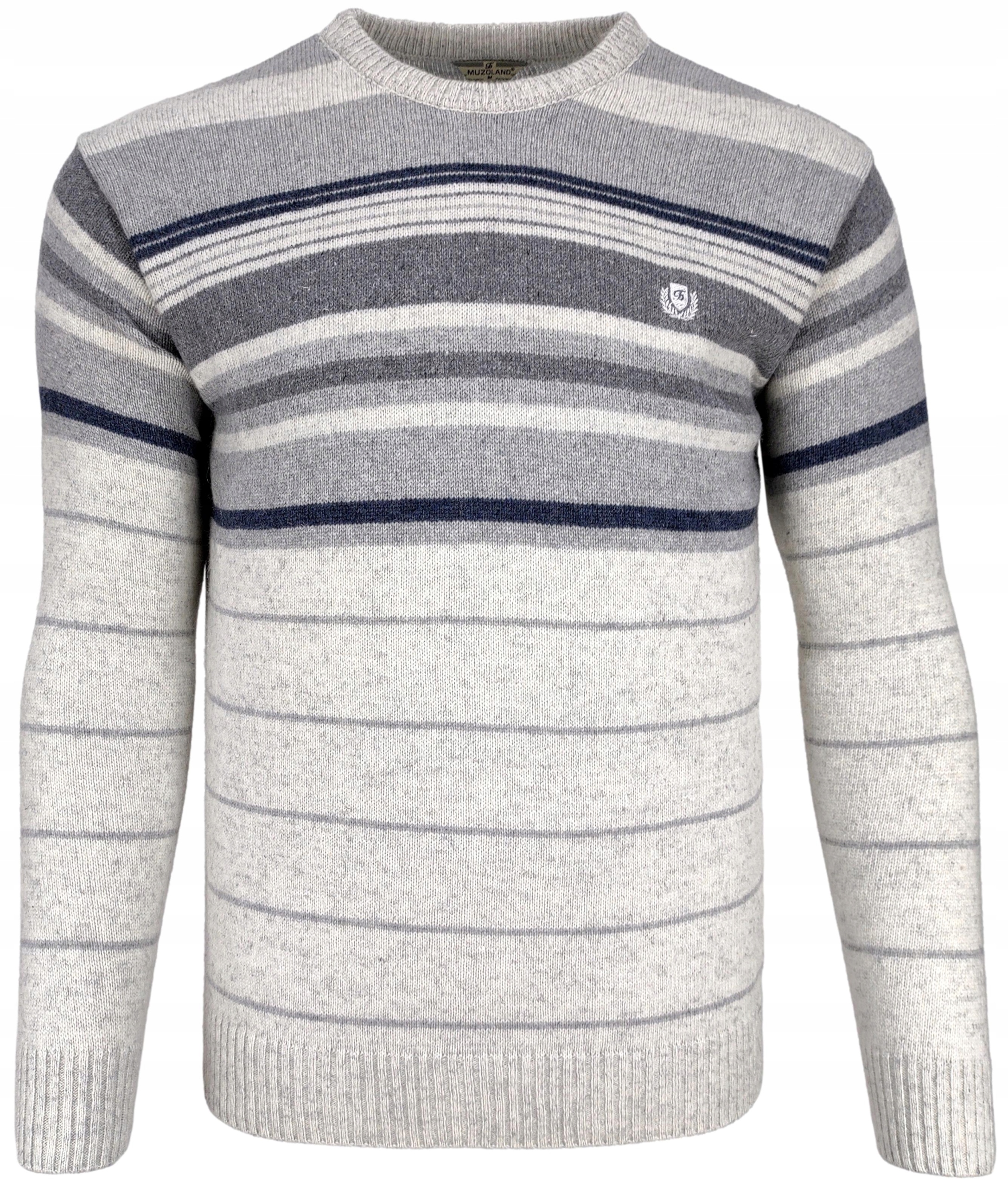 

Sweter męski wełniany w paski W263 ciepły r. L