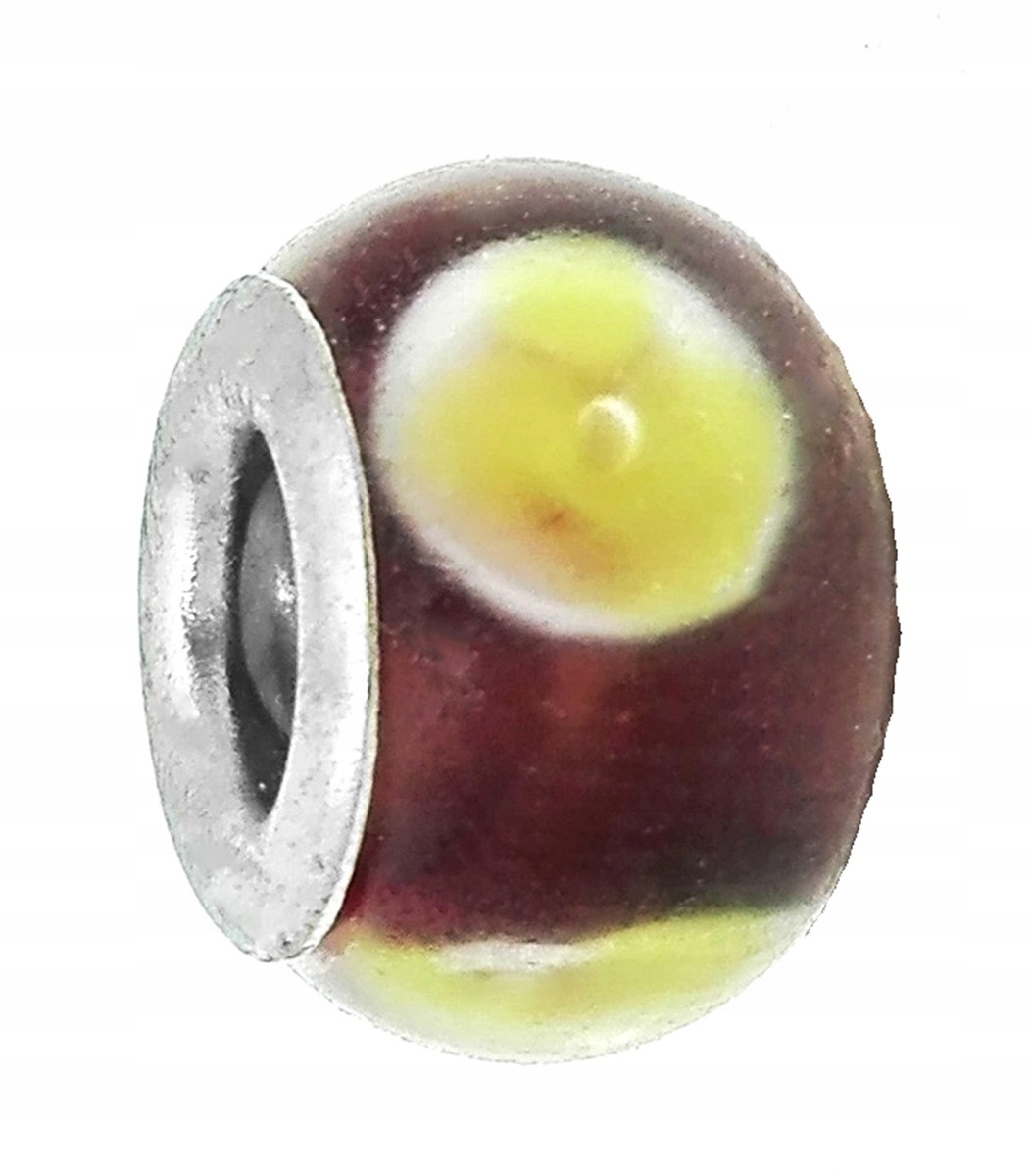 

Zawieszka beads - brązowa w żółte kropeczki