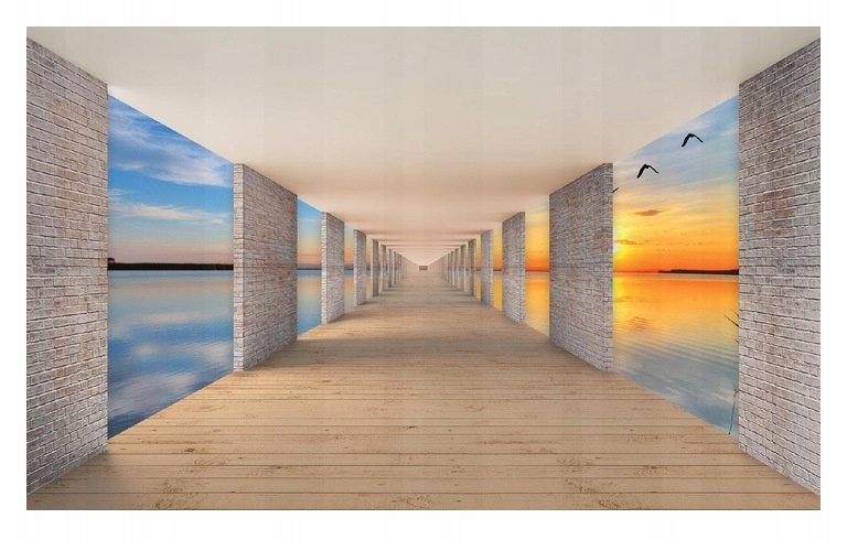 Fototapeta 3D Optický Tunel Západ Slunce 368x254