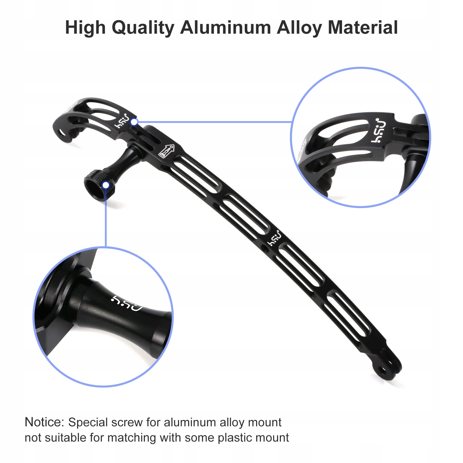 Aluminiowy Zestaw Uchwytów na Kask do GoPro Hero 12 11 10 Action Cam HSU — miniatura 4