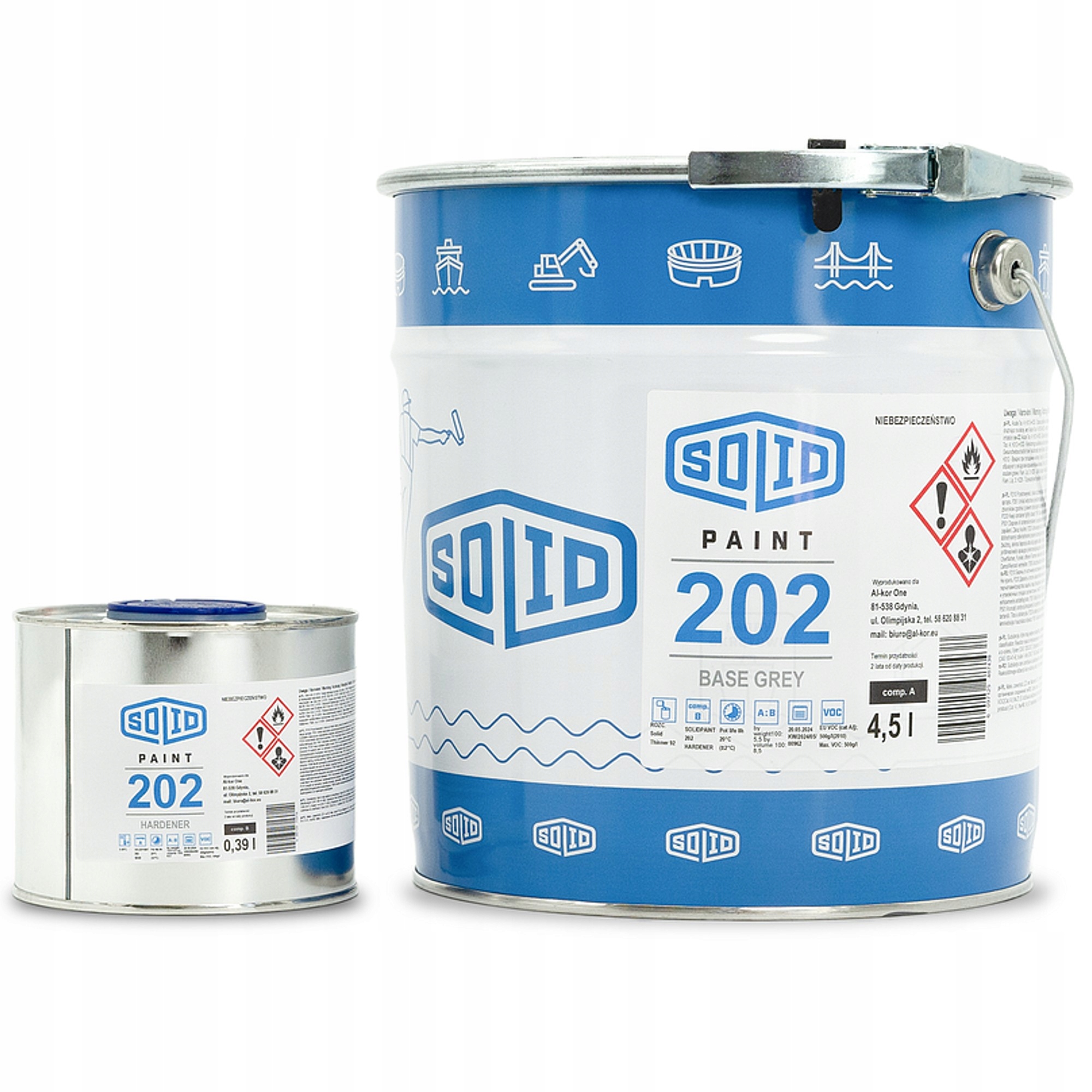 Farba na betón Solidpaint 202 4,9 l, farba šedá