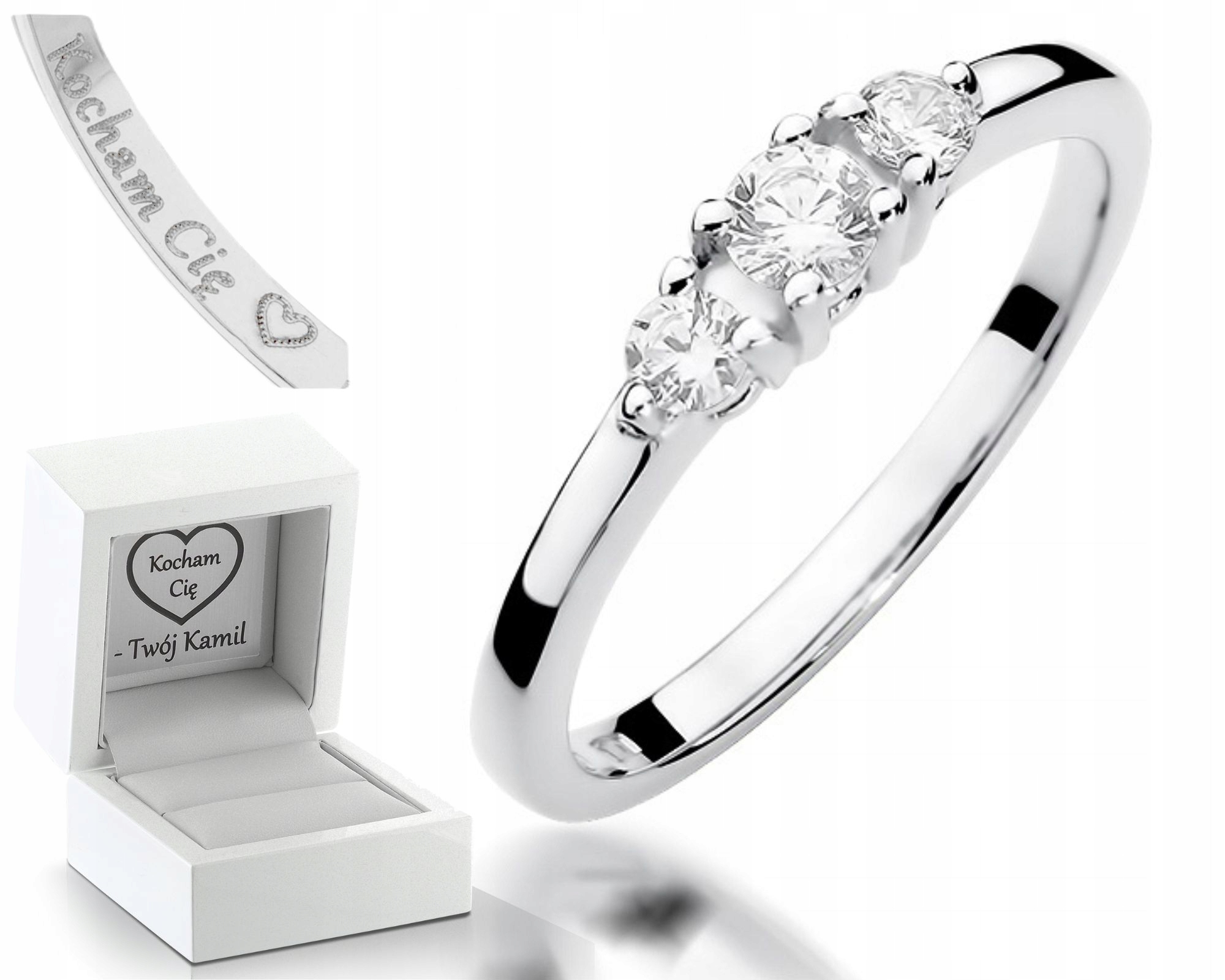 Zlatý Prstýnek S Brilianty 0,33 Ct Gravírování Pro Ni Jako Dárek