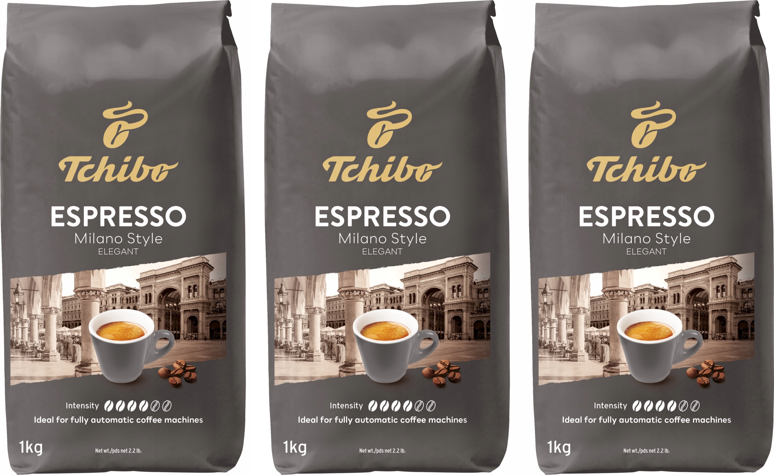 Levně Káva Zrnková Tchibo Espresso Milano Style 3 x 1 kg
