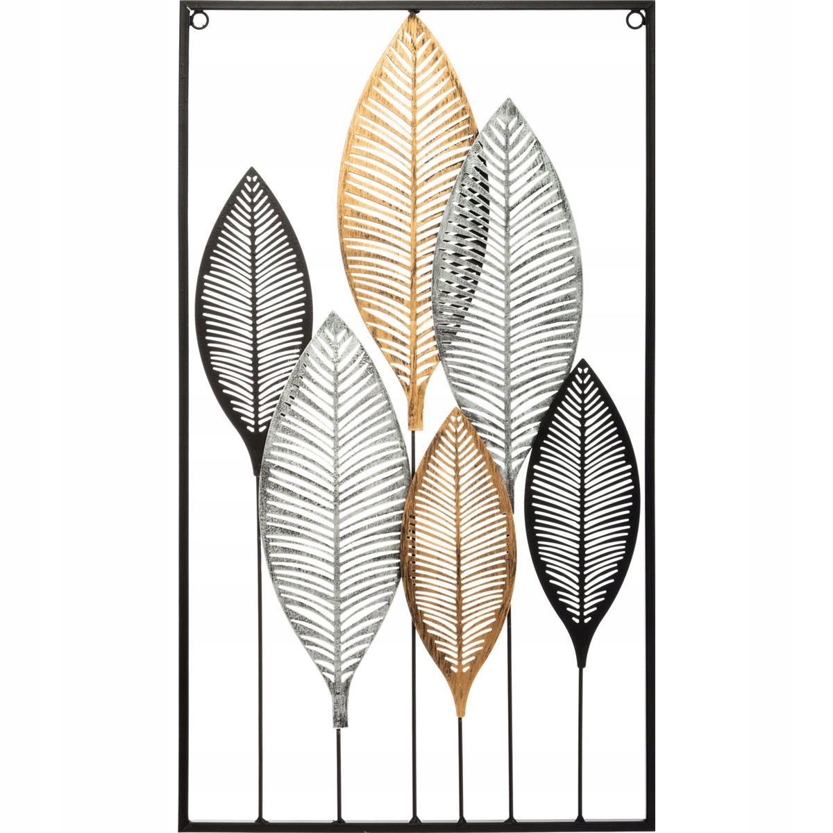 

Metalowa ozdoba na ścianę z motywem liści 37x65 cm